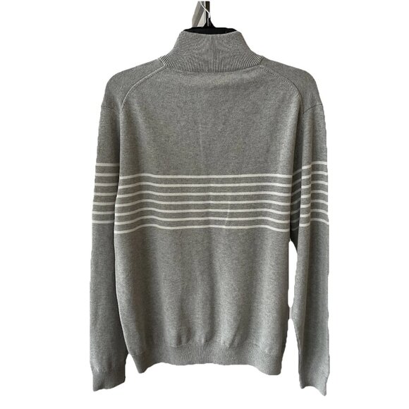 Tasso Elba Men’s Gray Regular Fit Mock Neck Button Cotton Knit Sweater Size M - Picture 2 of 7